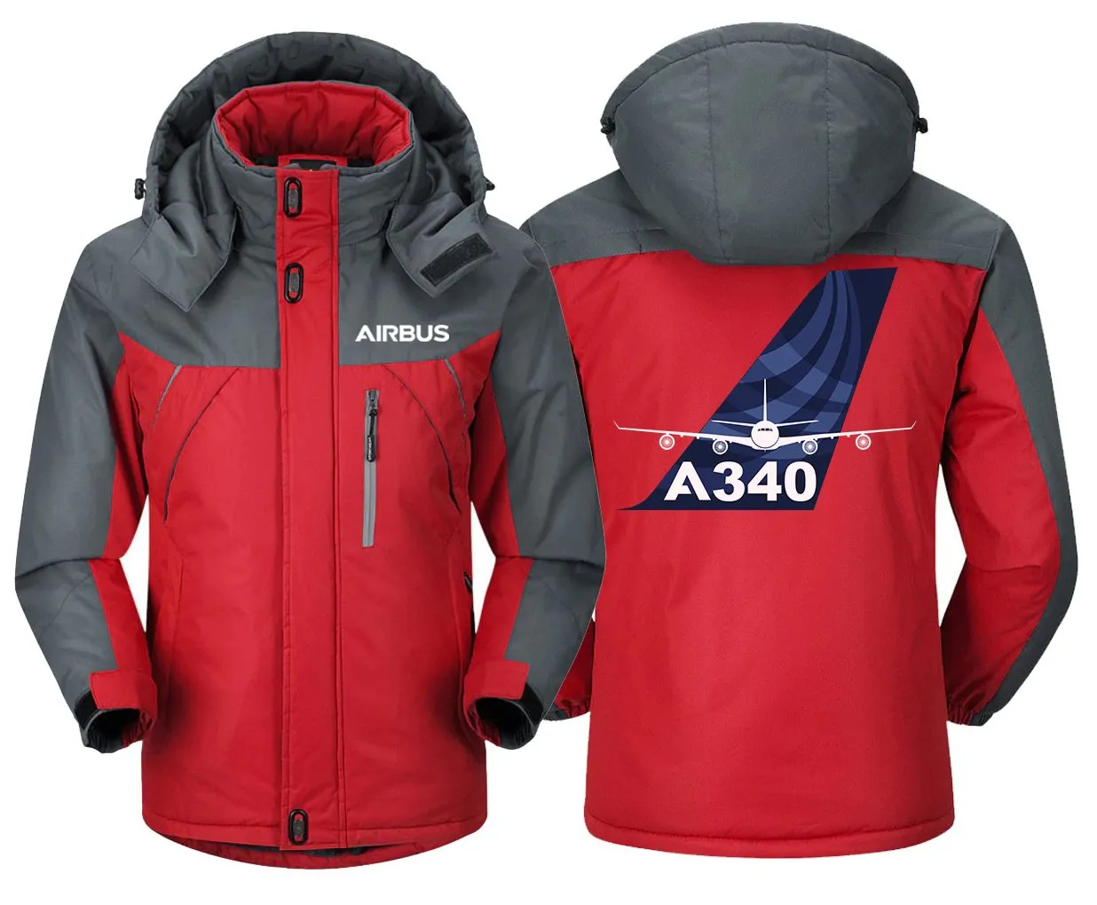 Airbus A340 Winter Jacket - Water-Resistant, Windbreaker With Utility Pockets & Unique Design