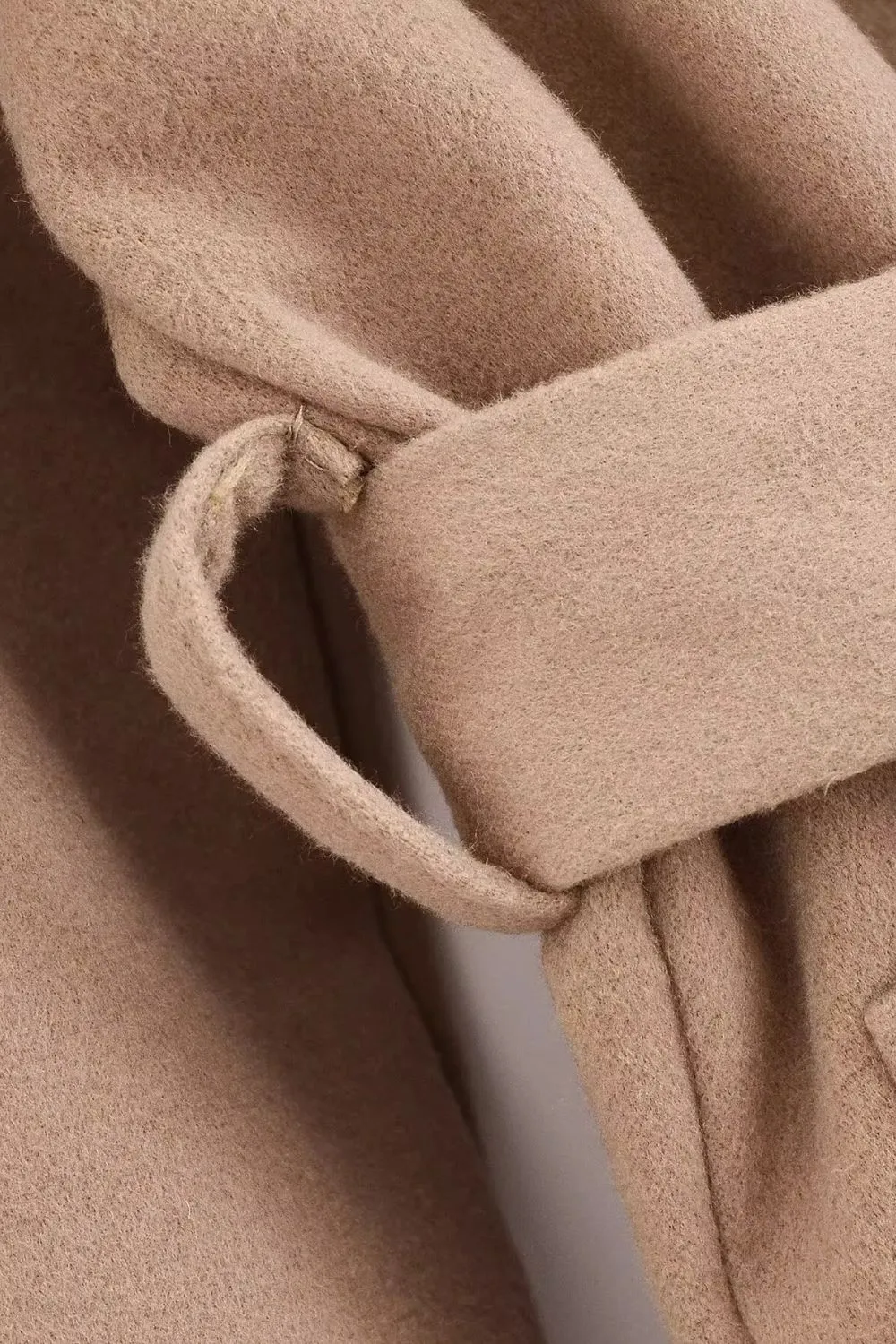 'Autum' Brown Cape-Style Hooded Coat with Belt