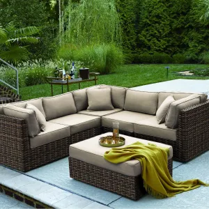 Bellanova Wicker 8 Piece Wicker Sectional Set