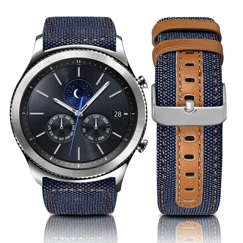 Denim & Leather Watch Straps Compatible with the Swiss Military 22mm Range
