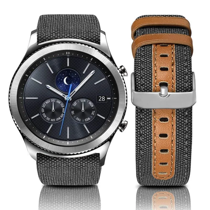 Denim & Leather Watch Straps Compatible with the Swiss Military 22mm Range