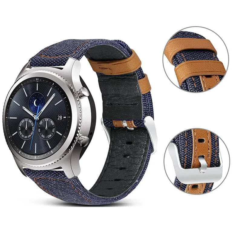 Denim & Leather Watch Straps Compatible with the Swiss Military 22mm Range