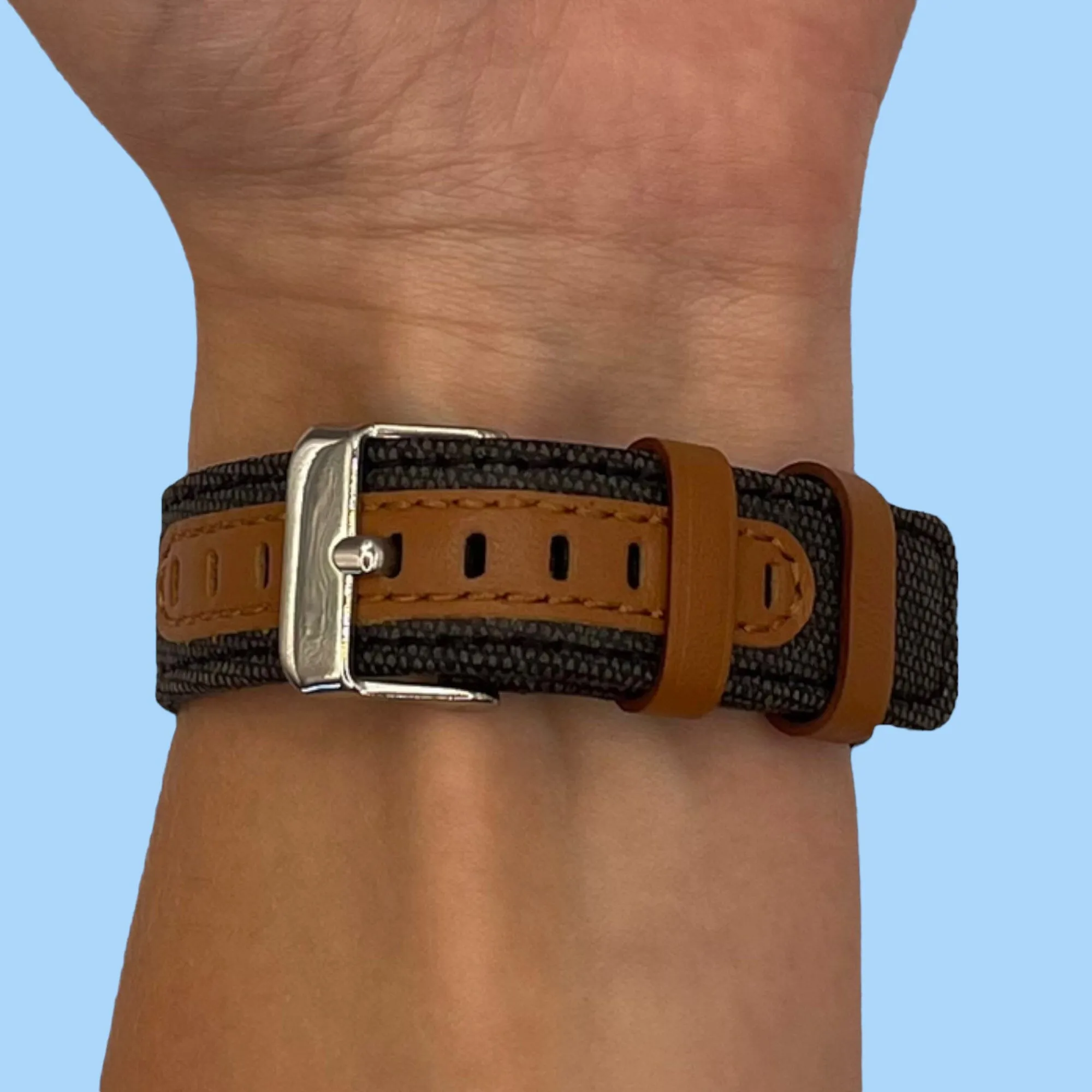 Denim & Leather Watch Straps Compatible with the Swiss Military 22mm Range