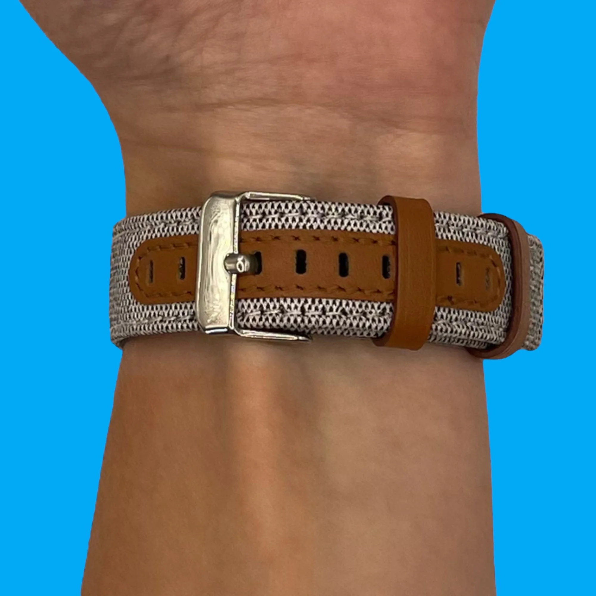 Denim & Leather Watch Straps Compatible with the Swiss Military 22mm Range