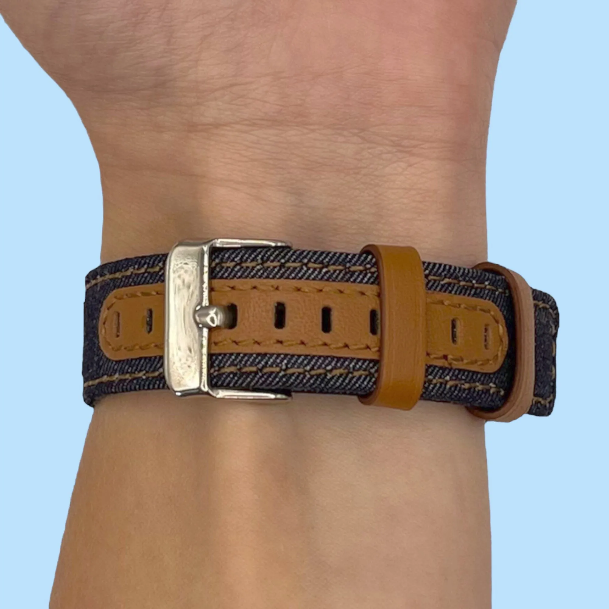Denim & Leather Watch Straps Compatible with the Swiss Military 22mm Range