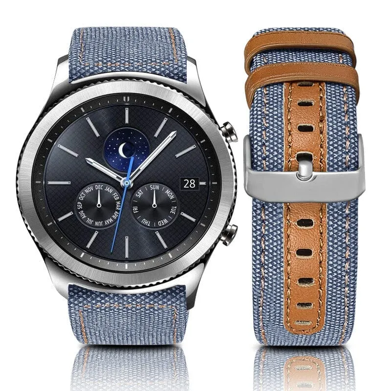 Denim & Leather Watch Straps Compatible with the Swiss Military 22mm Range
