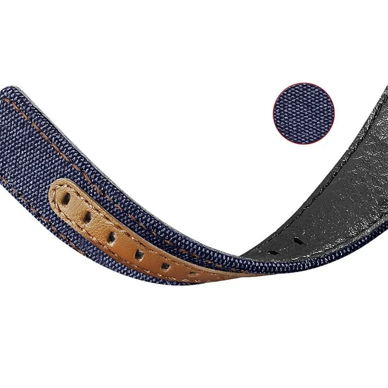 Denim & Leather Watch Straps Compatible with the Swiss Military 22mm Range