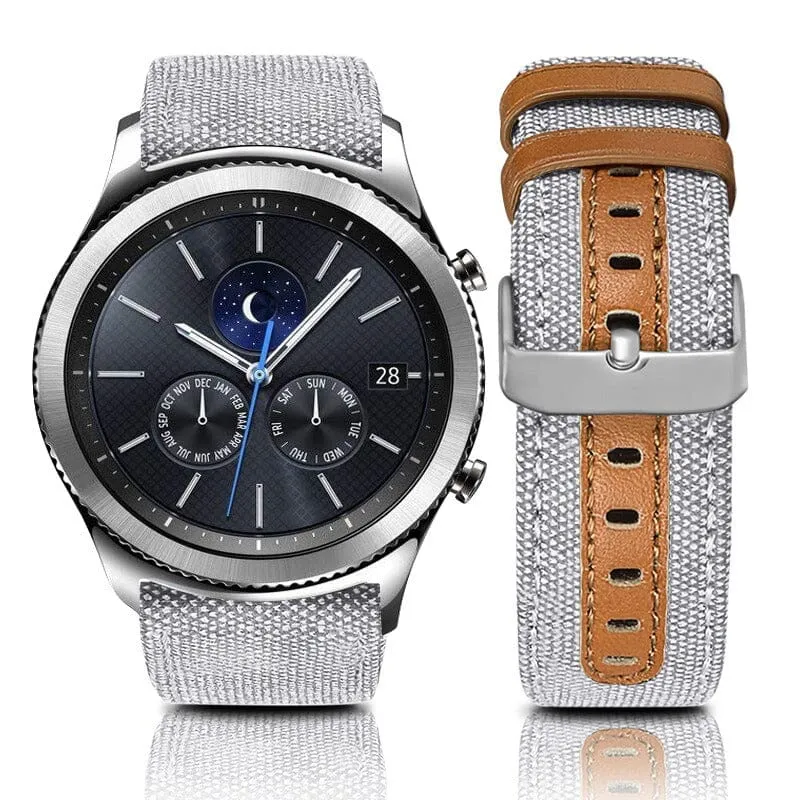 Denim & Leather Watch Straps Compatible with the Swiss Military 22mm Range