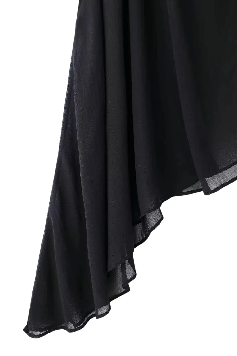 'Eliana' Asymmetric Semi-Transparent Cape Coat