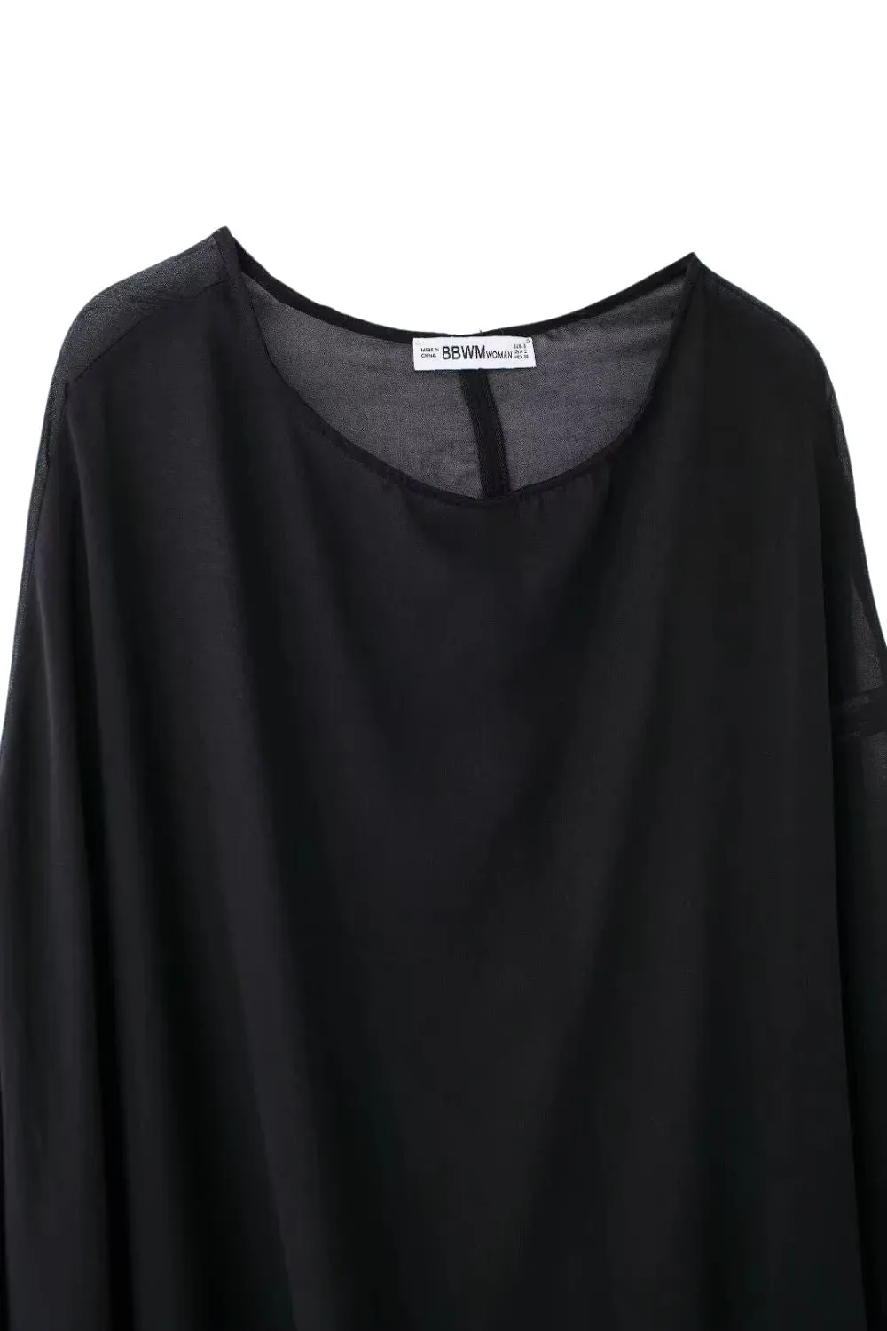 'Eliana' Asymmetric Semi-Transparent Cape Coat