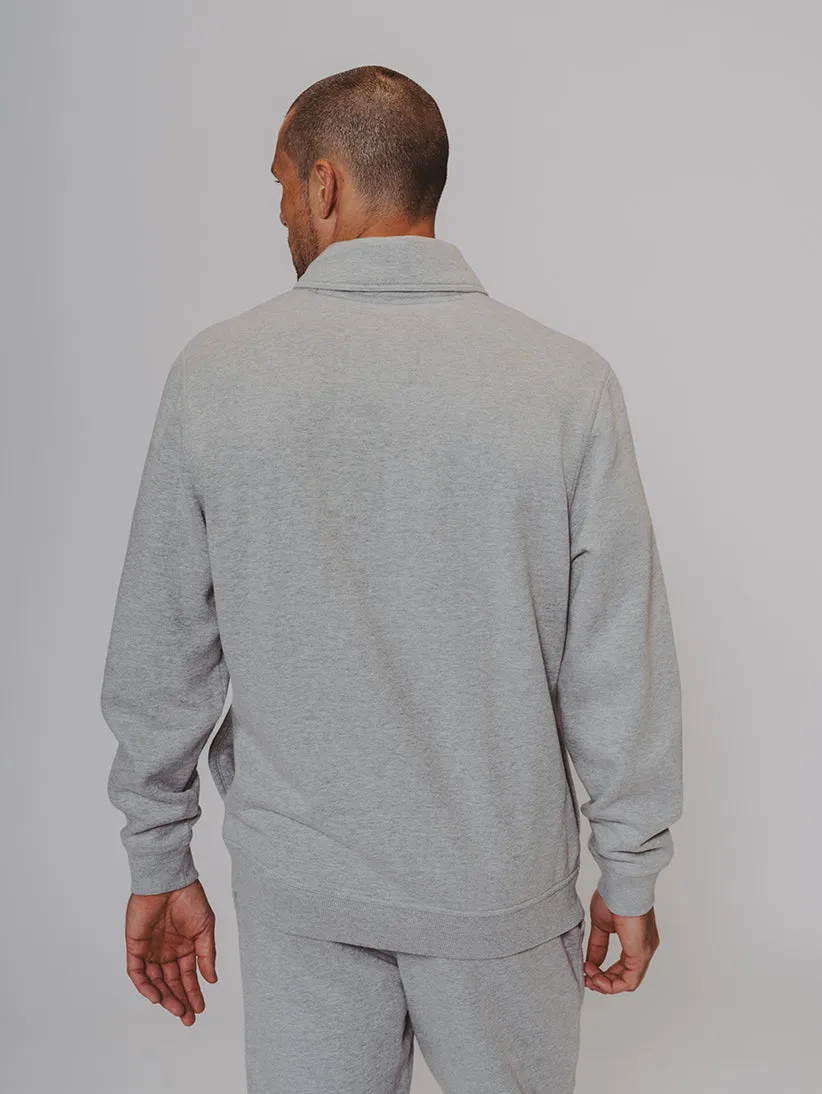 Fairweather Shawl Collar Sweatshirt in Athletic Grey