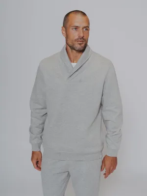 Fairweather Shawl Collar Sweatshirt in Athletic Grey