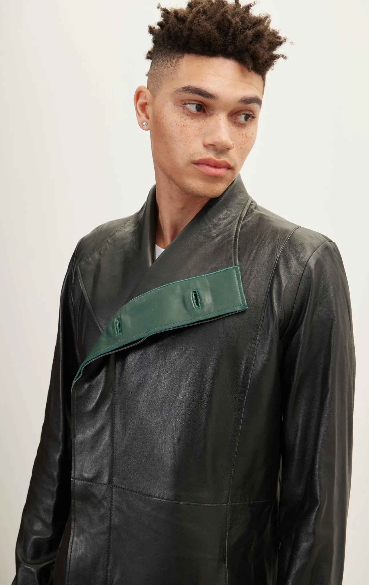 Genuine Leather Rebel Jacket - Black Green