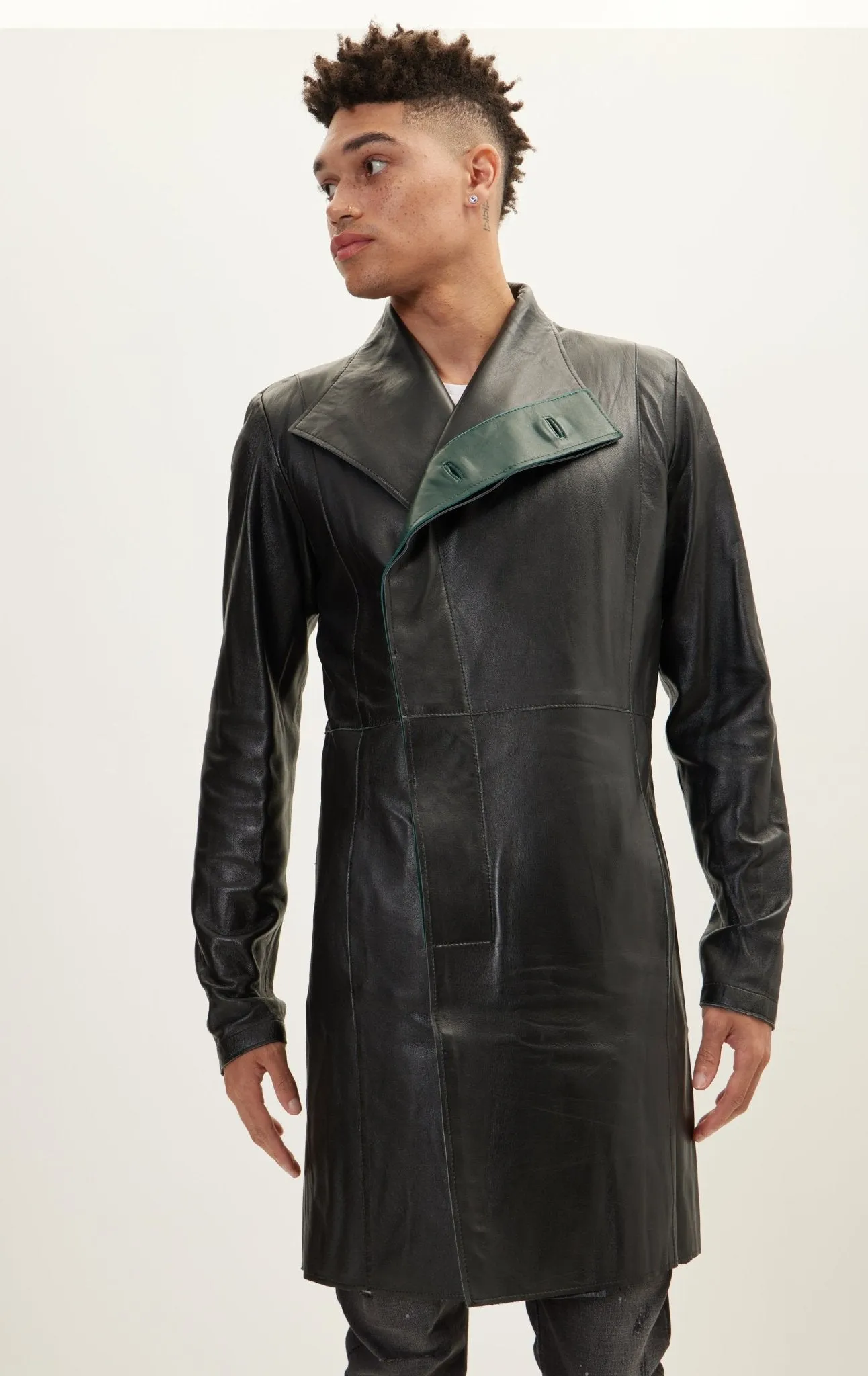Genuine Leather Rebel Jacket - Black Green