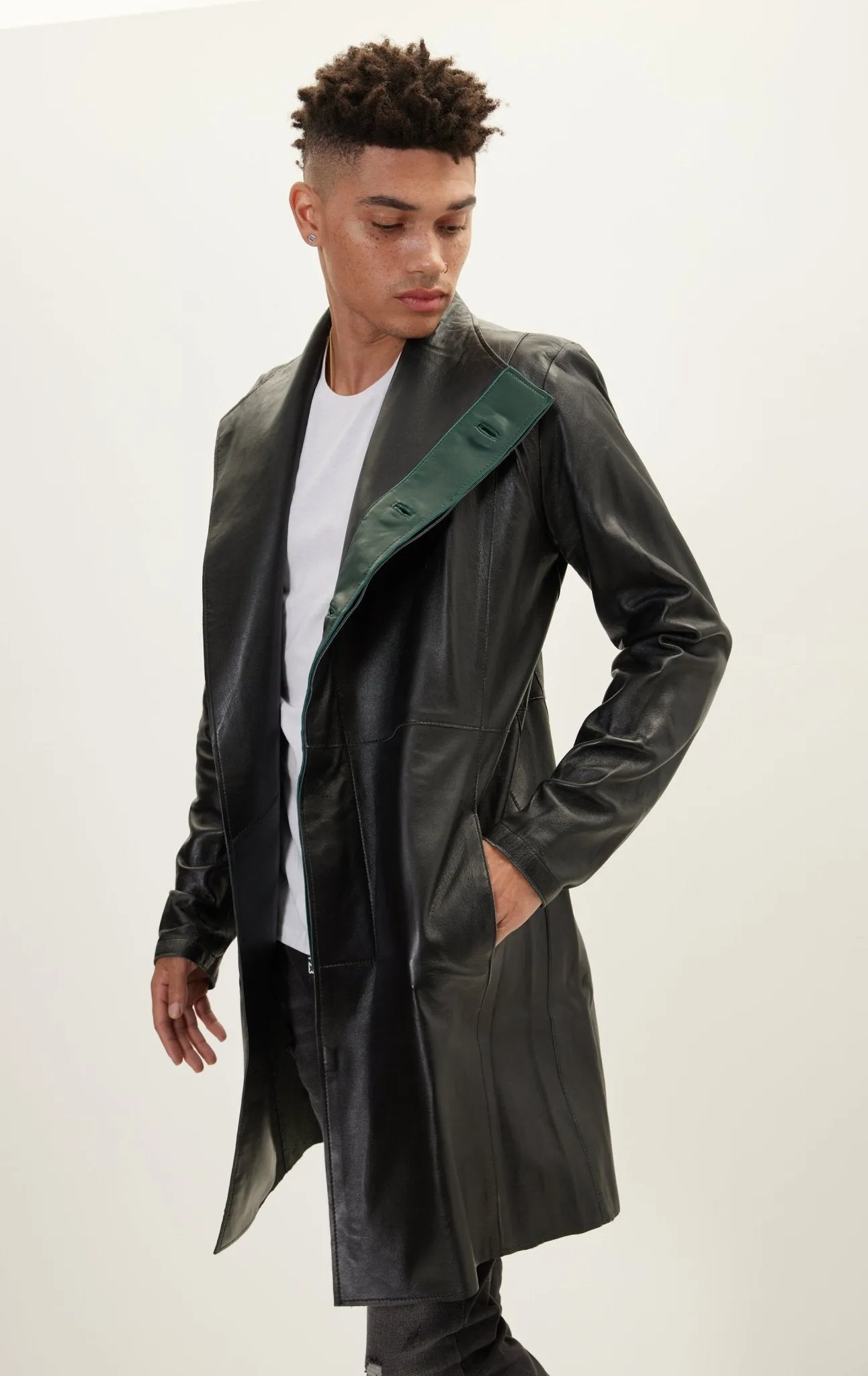 Genuine Leather Rebel Jacket - Black Green