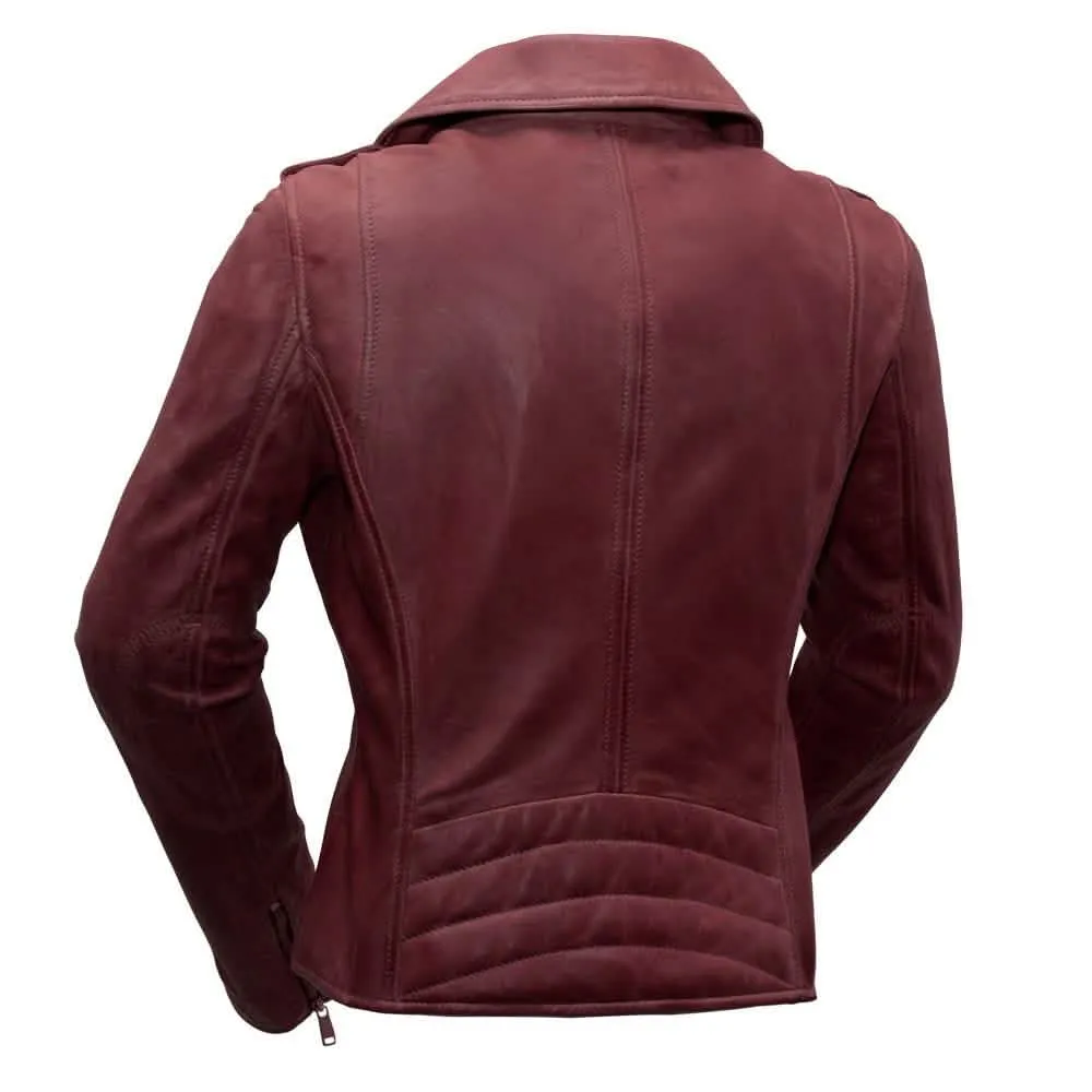 Harper - Women's Luxe Lambskin Leather Motorcycle Jacket