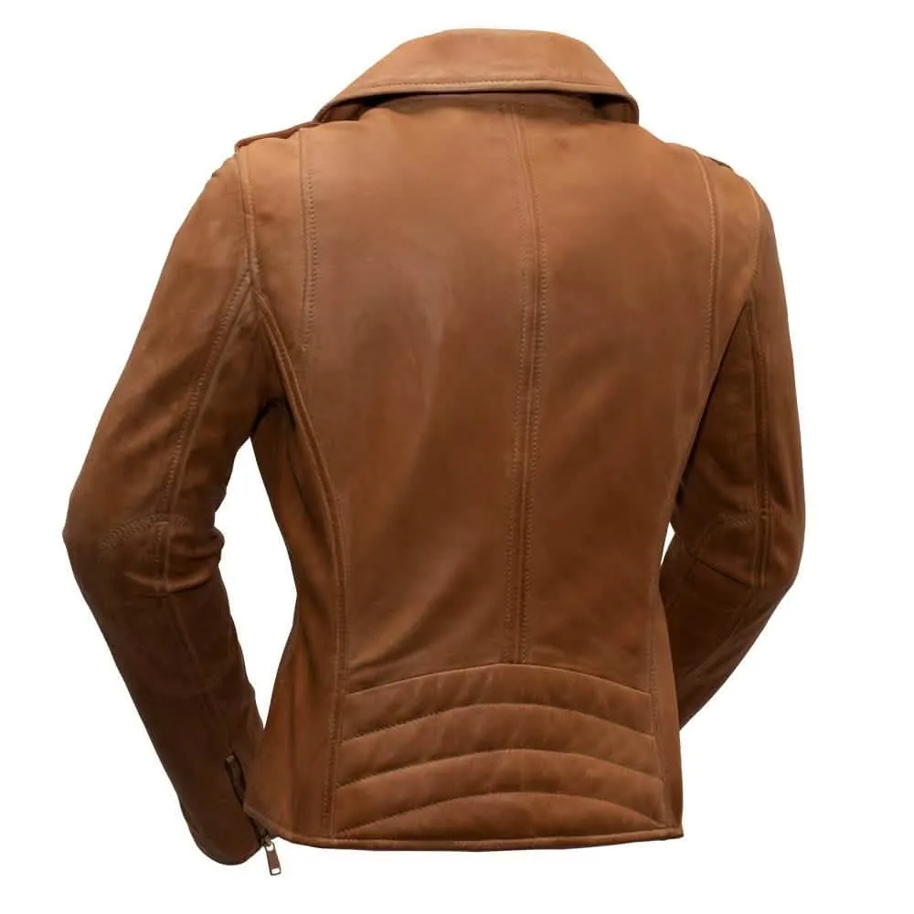 Harper - Women's Luxe Lambskin Leather Motorcycle Jacket
