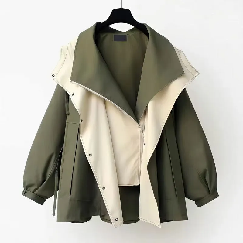 Ivory Fake Two-Layer Windbreaker
