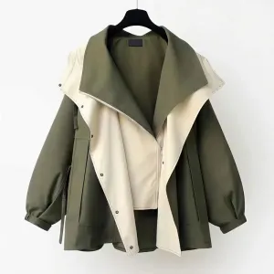 Ivory Fake Two-Layer Windbreaker