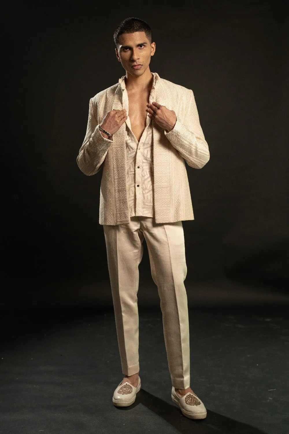 Ivory Jacket Monochrome Set