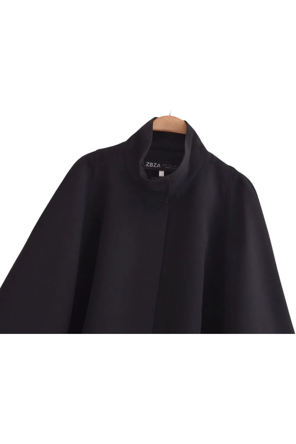 'Kathryn' Stand Collar Short Loose Cape Coat