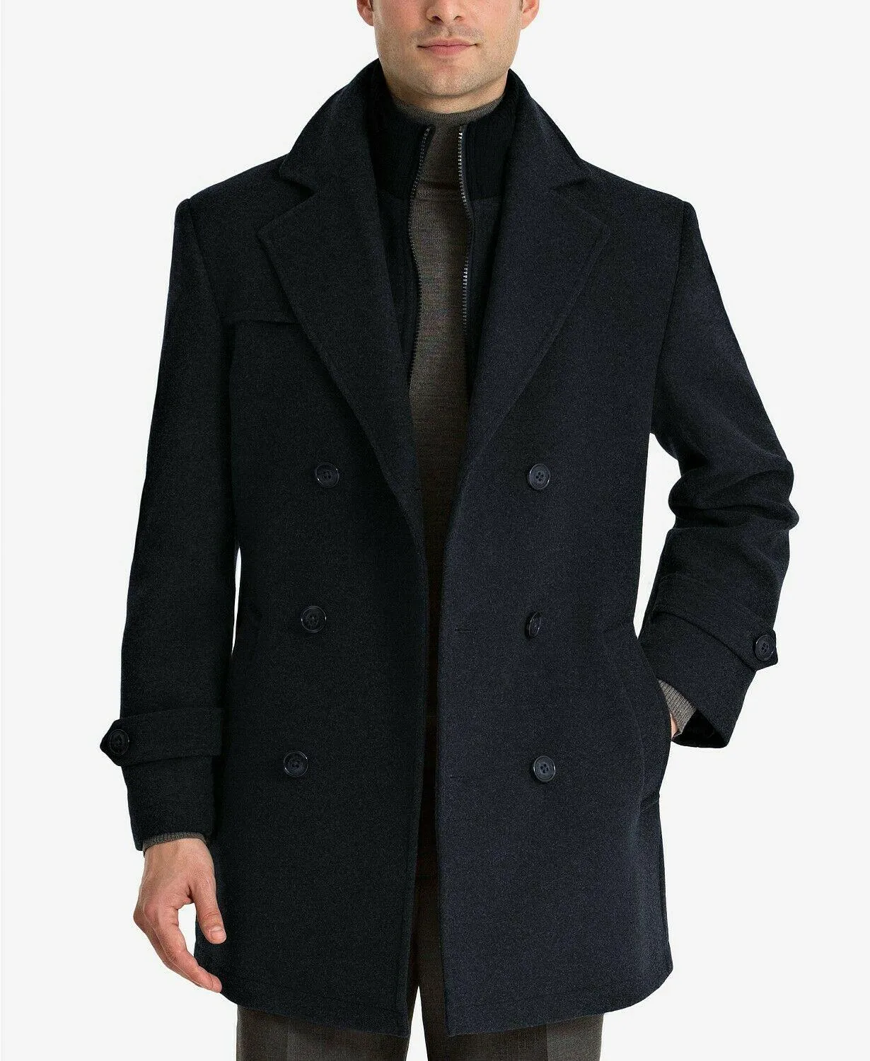Lauren Ralph Lauren Mens Classic fit Peacoat Coat 46 L Blue