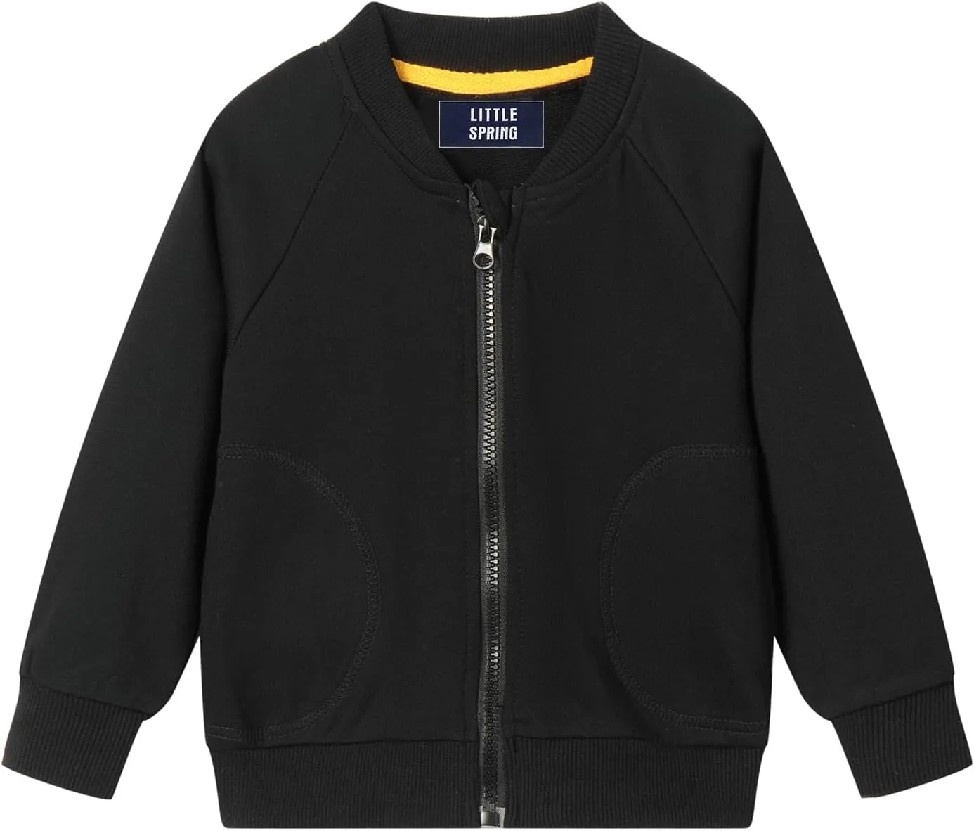 LittleSpring Neutral Boys Girls Bomber Jackets Zip Up Cotton Casual Varsity Jacket