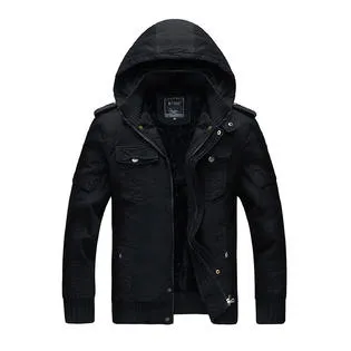 Men Thick Layered Drawstring Winter Jacket - MJC15200