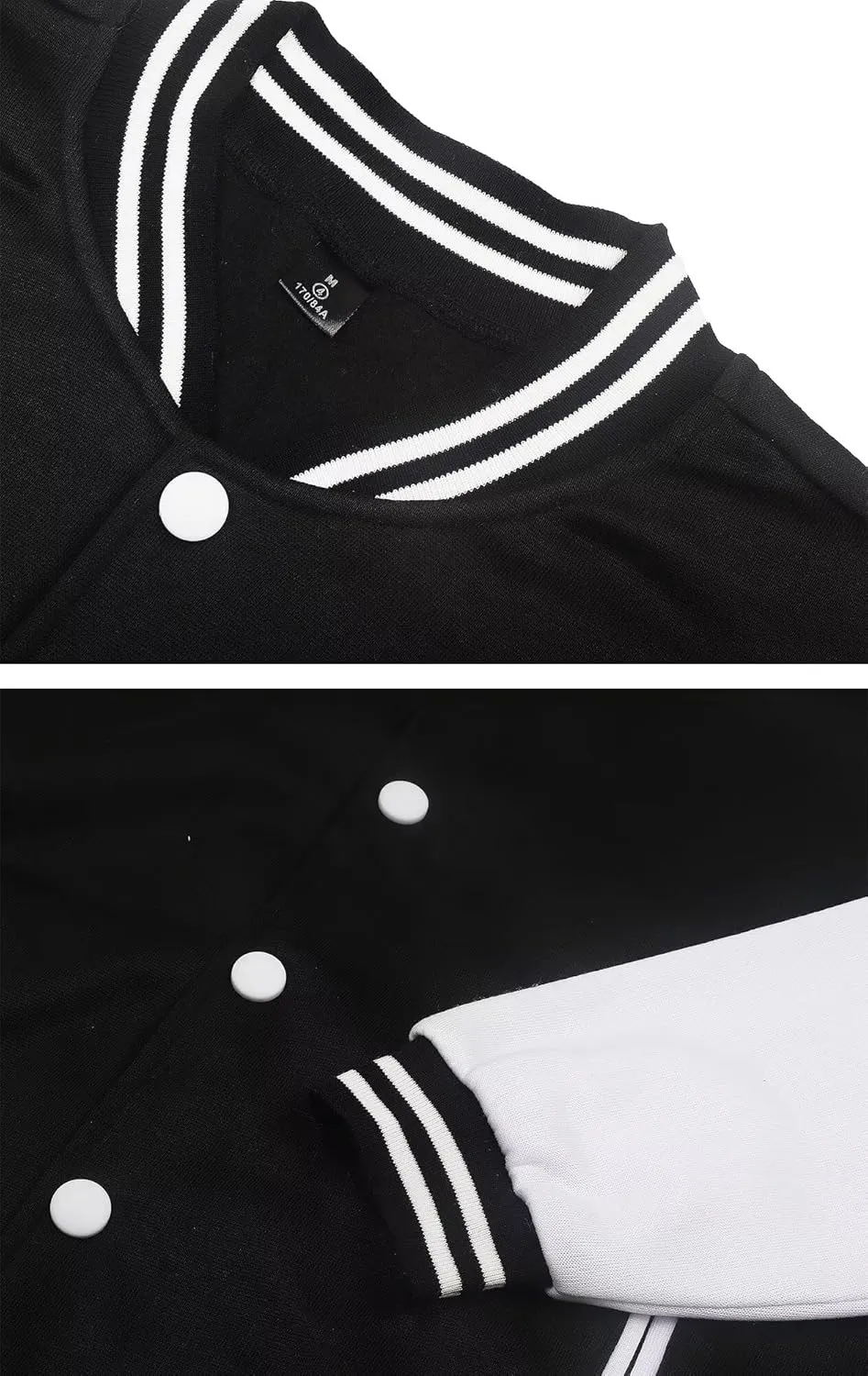 Men's Bomber Jacket Varsity Baseball Jackets Windbreaker Lightweight Slim Fit Button Down Letterman Jacket