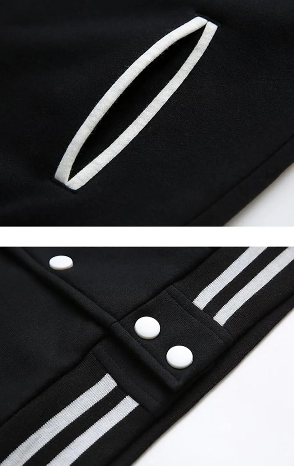 Men's Bomber Jacket Varsity Baseball Jackets Windbreaker Lightweight Slim Fit Button Down Letterman Jacket