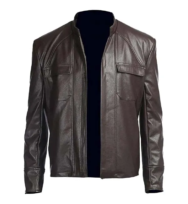 Men's Brown Leather Jacket Handmade Biker Star War Jacket