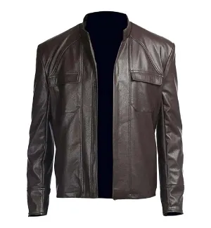 Men's Brown Leather Jacket Handmade Biker Star War Jacket