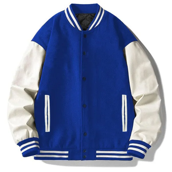 Men's Brown Long Sleeve Letterman Varsity Jacket