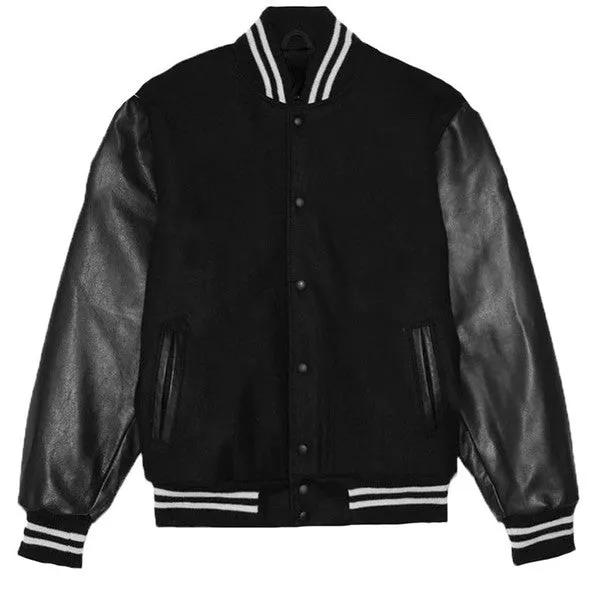 Men's Brown Long Sleeve Letterman Varsity Jacket
