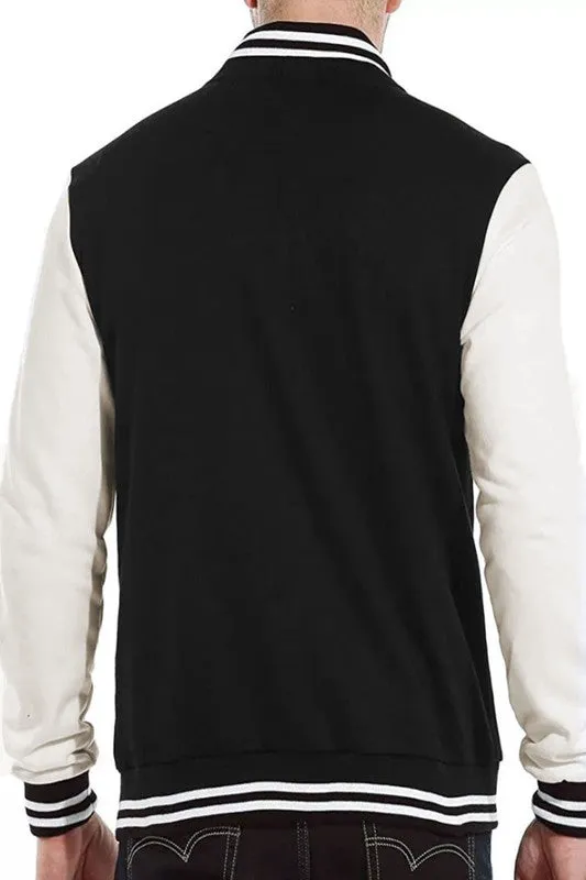 Men's Brown Long Sleeve Letterman Varsity Jacket