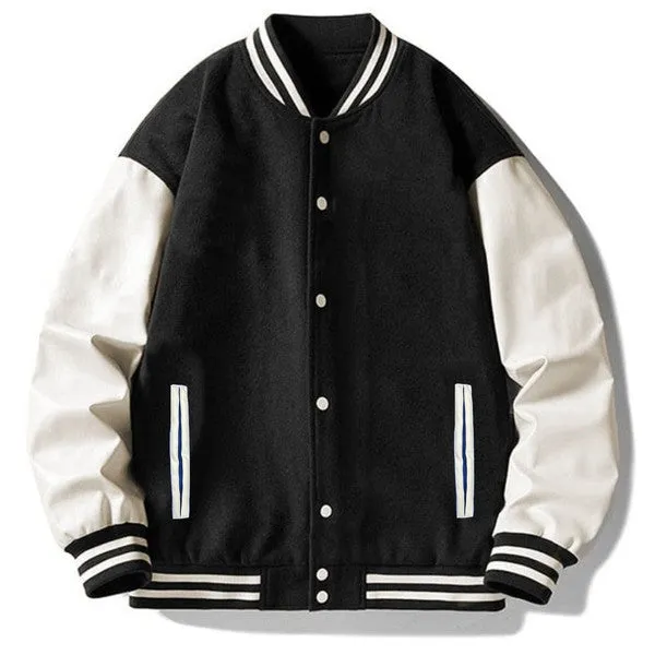 Men's Brown Long Sleeve Letterman Varsity Jacket