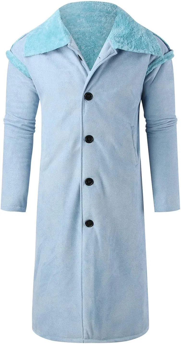 Men's Oversized Long Wool Blend Trench Coat Single Breasted Knee Length Lapel 2024 Winter Jacket Warm Fleece Outerwear