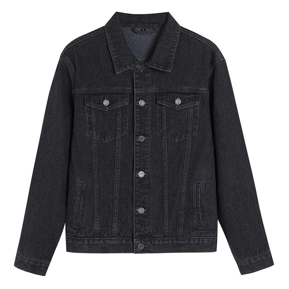 Mens Vintage Gothic Skunk Graphic Button Up Denim Jacket