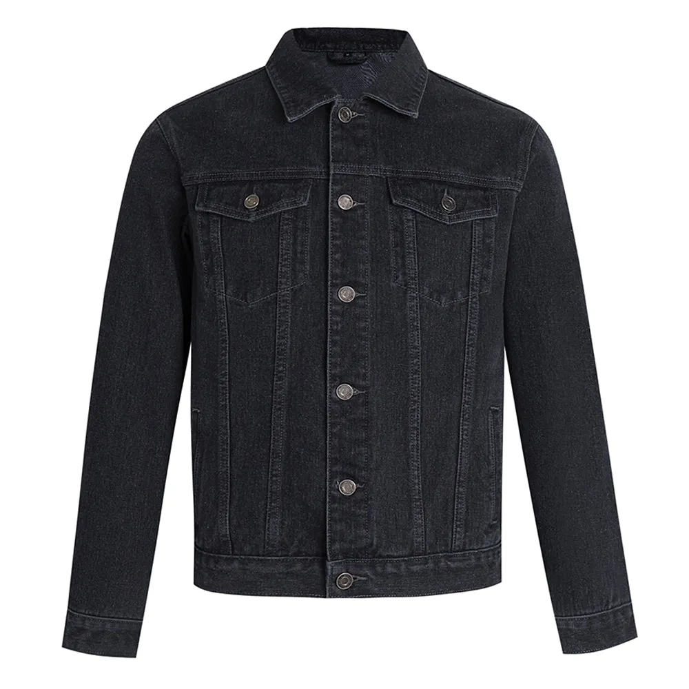 Mens Vintage Gothic Skunk Graphic Button Up Denim Jacket