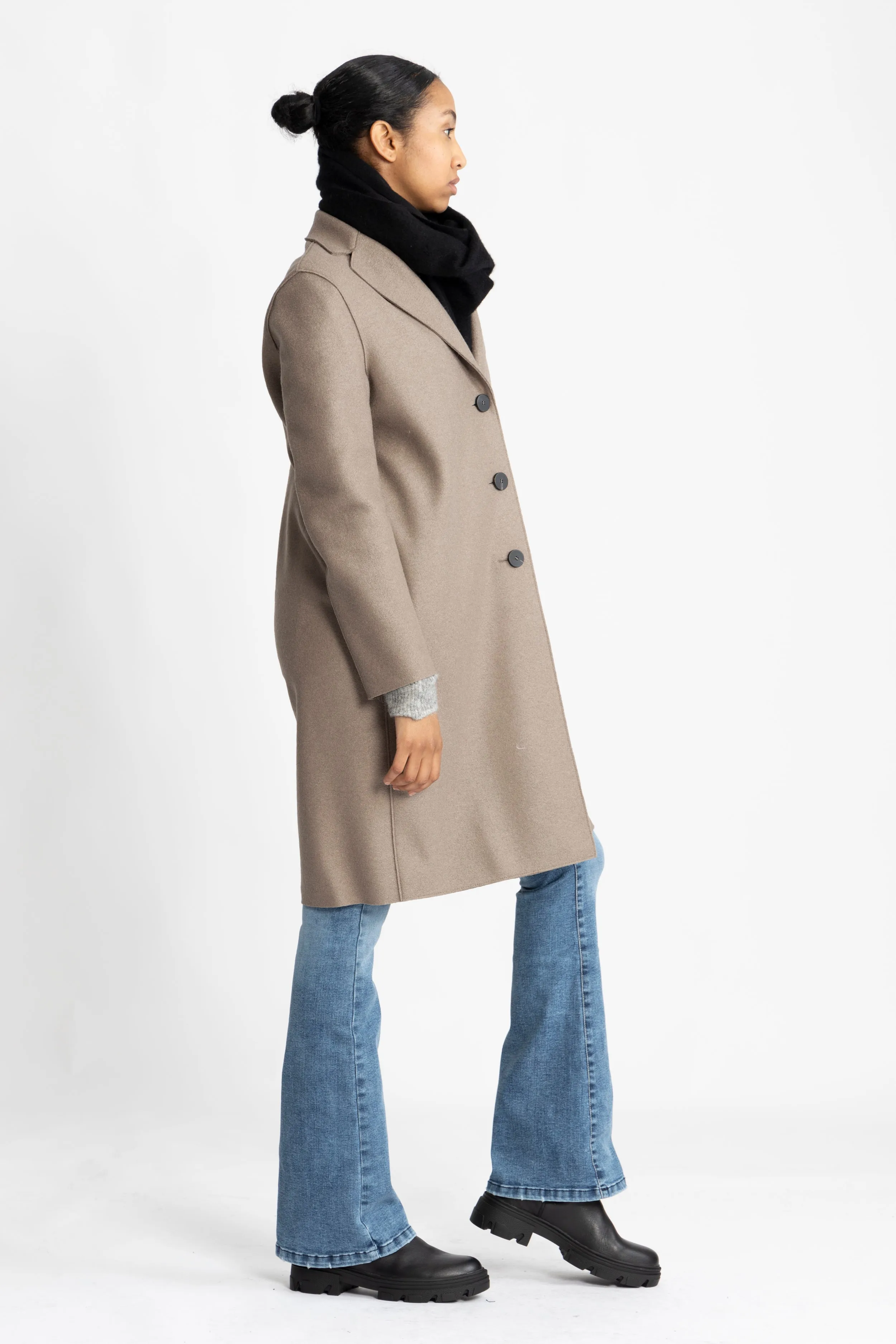Overcoat Pressed Wool - Taupe