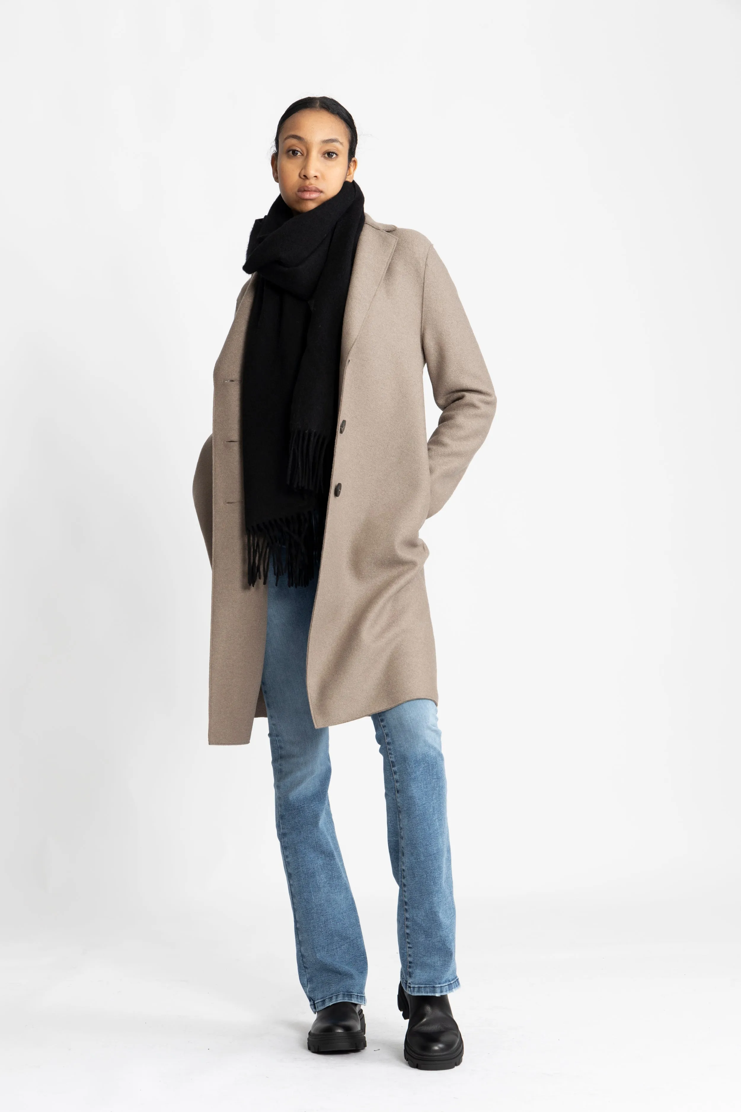 Overcoat Pressed Wool - Taupe