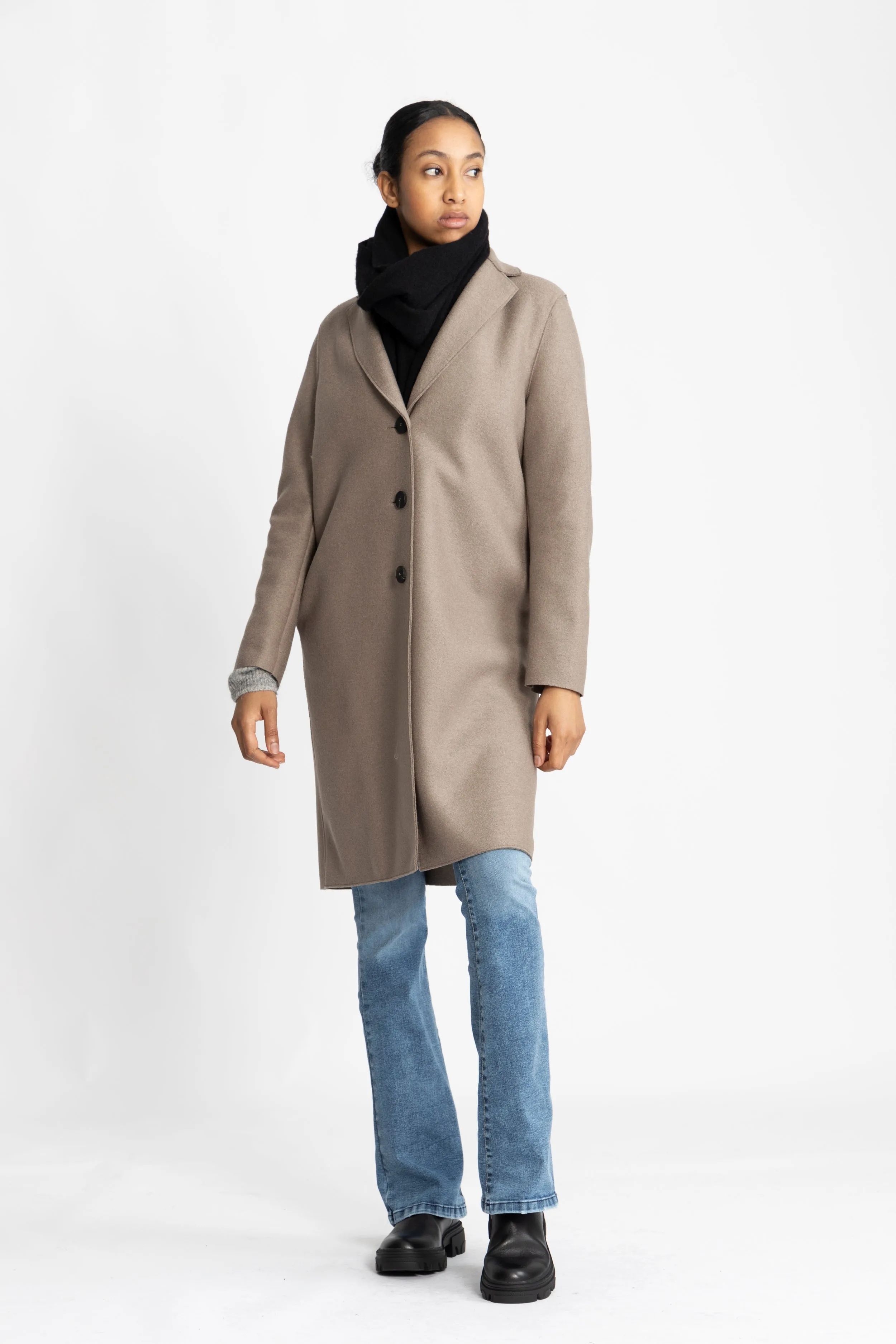 Overcoat Pressed Wool - Taupe