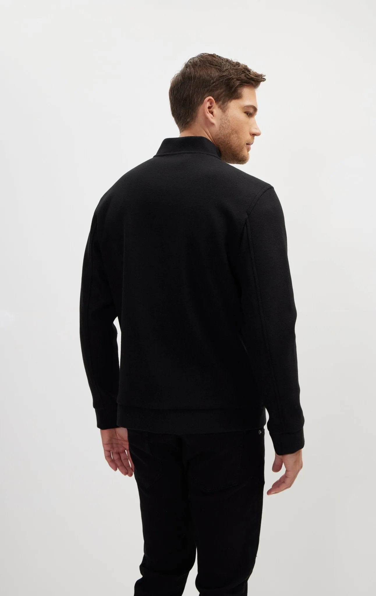 Relaxed Unlined Varsity Jacket - Black