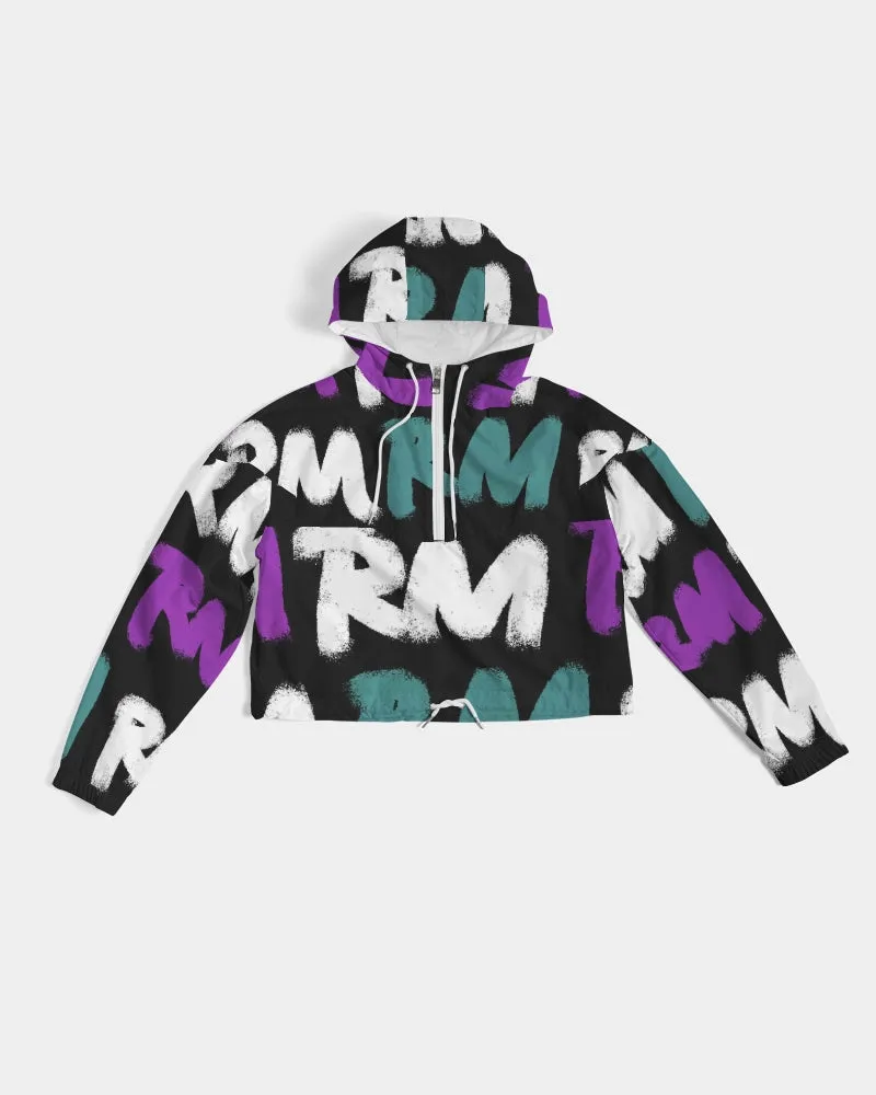 RM Graffiti - Cropped Windbreaker (Purp/Teal)