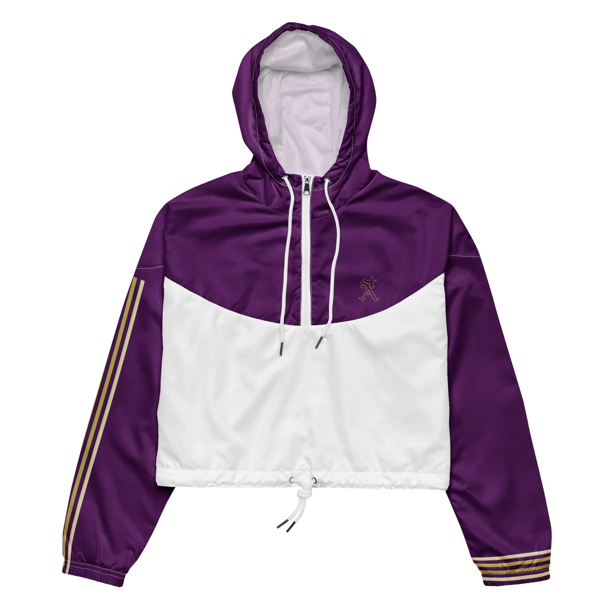Snooty Fox Art Women’s Cropped Windbreaker - Purple w/ Saints Logo