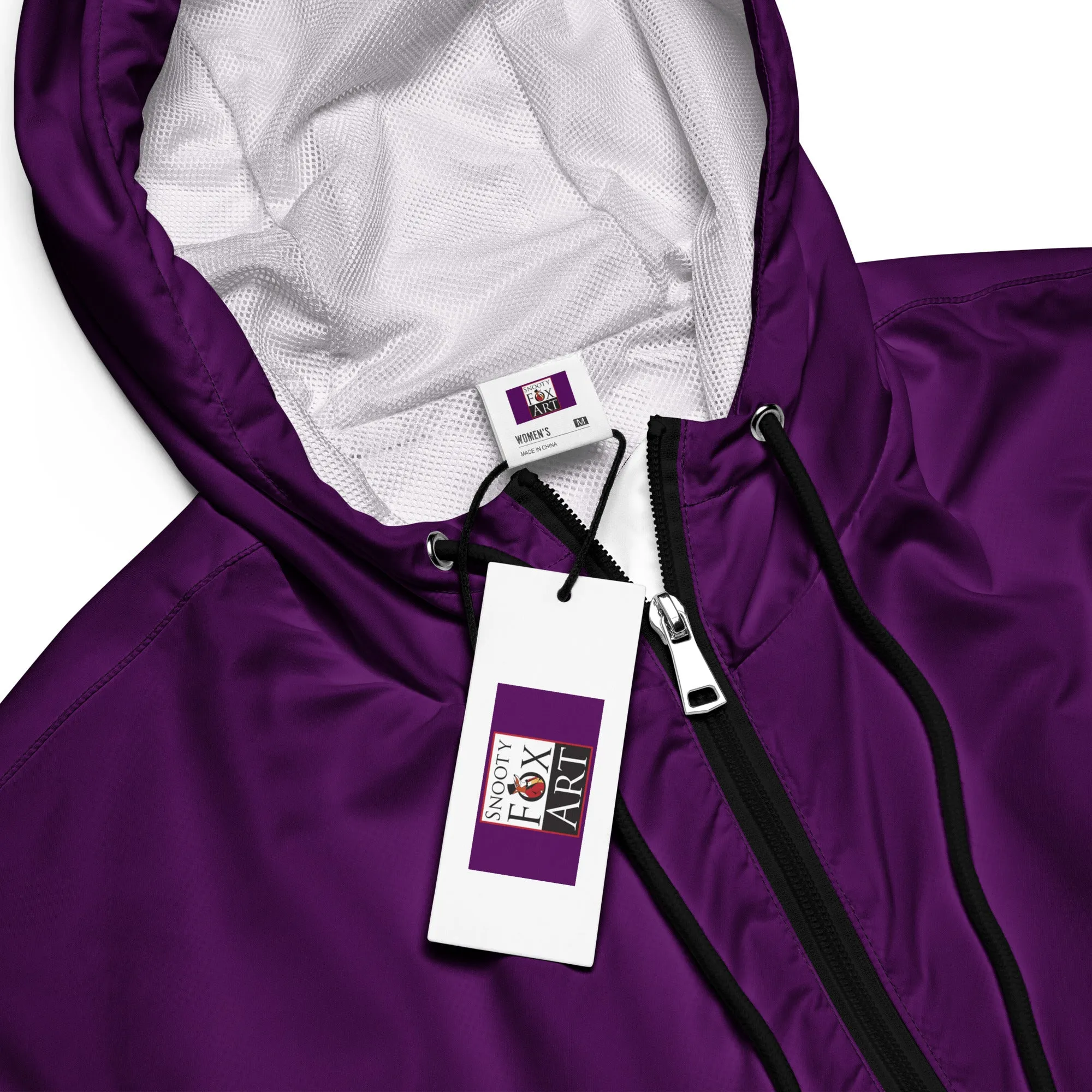 Snooty Fox Art Women’s Cropped Windbreaker - Purple w/ Saints Logo