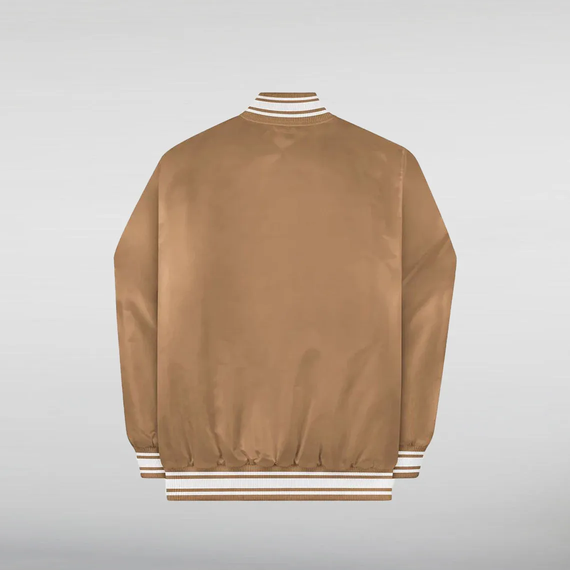 Stand Out with Our Wheat Varsity Jacket