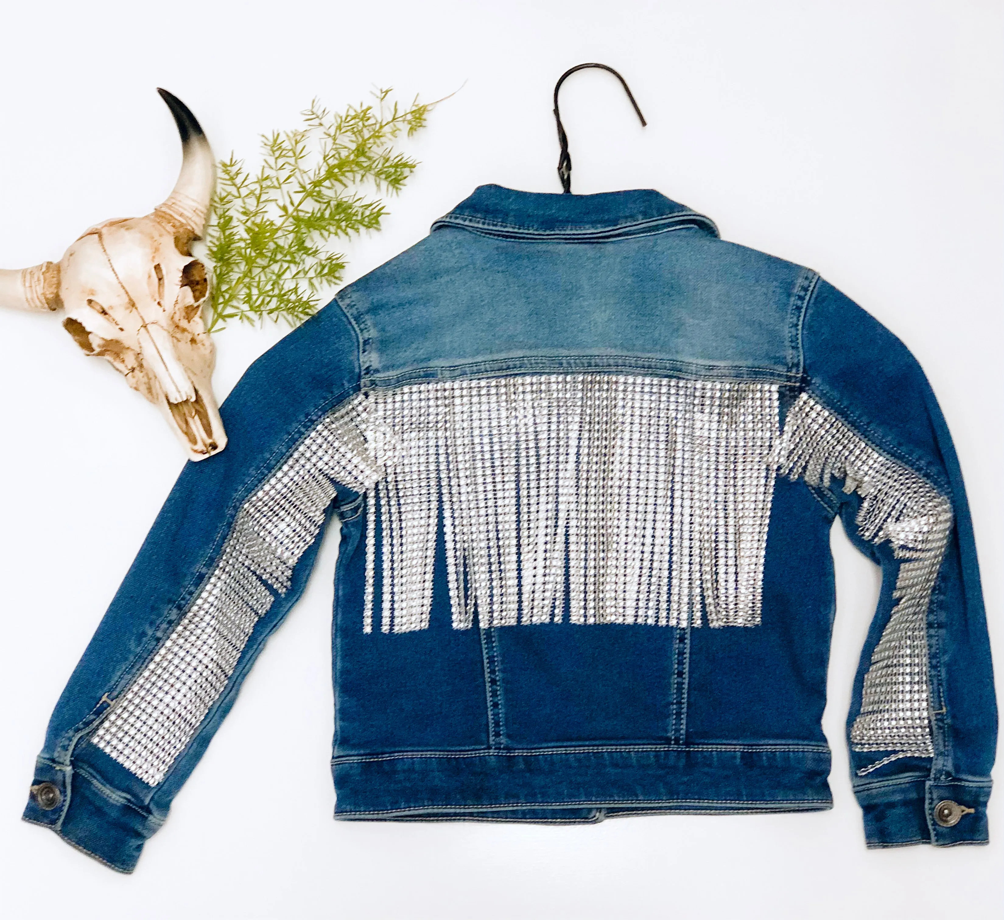 The Whitley Little Girls Rhinestone Fringe Jacket
