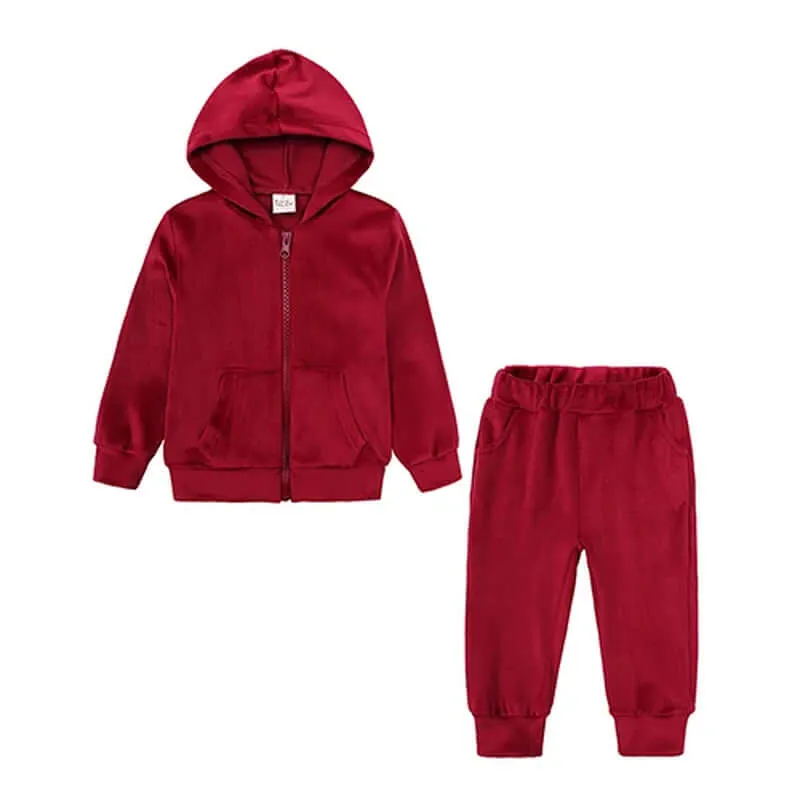 Velvet Vibes Hooded Tracksuit Set – Cozy & Sporty (2-7Y)