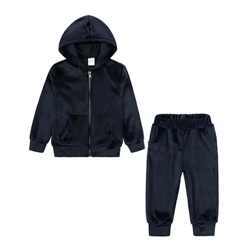 Velvet Vibes Hooded Tracksuit Set – Cozy & Sporty (2-7Y)